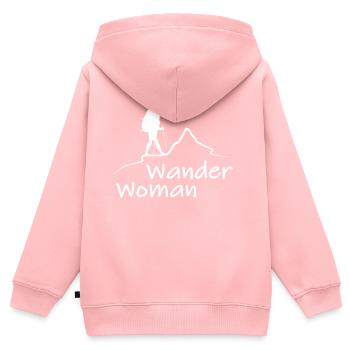 Wander Woman - Kinder Premium Organic Zip Hoodie - Rosa - Hinten - AI Model Kid Female (0cm)