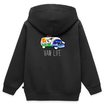 VAN LIFE VANLIFER NOMADS - Kids Premium Organic Zip-up Hoodie - black - Back - AI Model Kid Male (0cm)