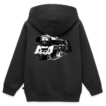 Dampflokomotive 03 1010 - Kinder Premium Organic Zip Hoodie - Schwarz - Hinten - AI Model Kid Male (0cm)