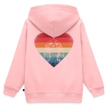 Cavalier King Charles Spaniel - Kinder Premium Organic Zip Hoodie - Rosa - Hinten - AI Model Kid Female (0cm)