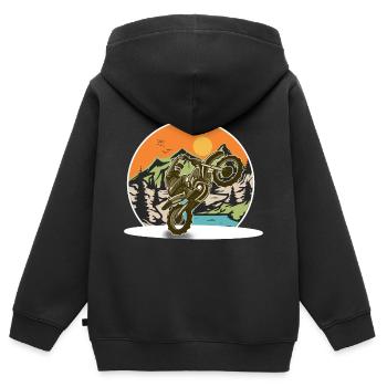 Motocross - Kids Premium Organic Zip-up Hoodie - black - Back - AI Model Kid Male (0cm)