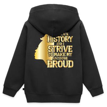 Black History Month Black History - Kinder Premium Organic Zip Hoodie - Schwarz - Hinten - AI Model Kid Male (0cm)