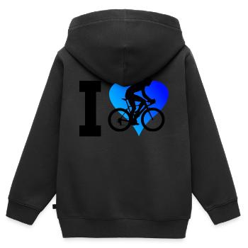 Rennrad Rennradfahren Rennradfahrer Herren - Kinder Premium Organic Zip Hoodie - Schwarz - Hinten - AI Model Kid Male (0cm)