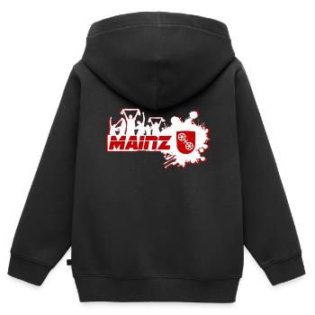 Mainz Fußball Fan - Kinder Premium Organic Zip Hoodie - Schwarz - Hinten - AI Model Kid Male (0cm)