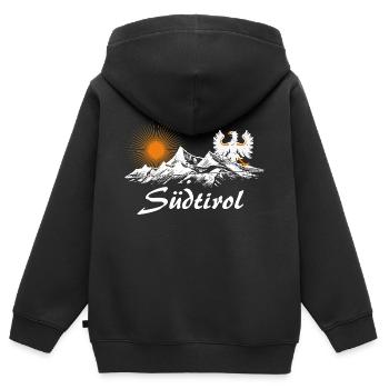 Südtirol - Kinder Premium Organic Zip Hoodie - Schwarz - Hinten - AI Model Kid Male (0cm)