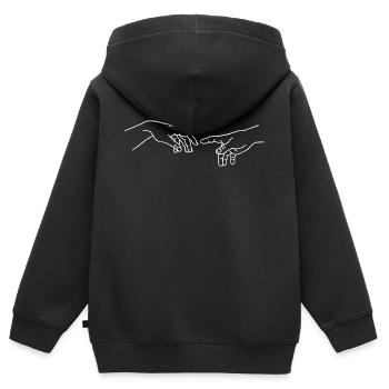 Creation of Adam - Michelangelo - Kids Premium Organic Zip-up Hoodie - black - Back - AI Model Kid Male (0cm)