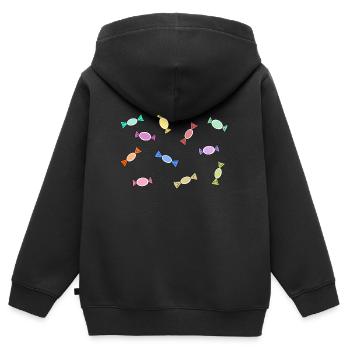Bonbons - Kinder Premium Organic Zip Hoodie - Schwarz - Hinten - AI Model Kid Male (0cm)