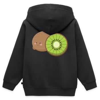 kiwi - Sweat Premium à capuche zippé enfant bio - noir - Dos - AI Model Kid Male (0cm)