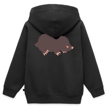 Taupe - Sweat Premium à capuche zippé enfant bio - noir - Dos - AI Model Kid Male (0cm)