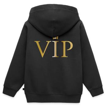 VIP - Sweat Premium à capuche zippé enfant bio - noir - Dos - AI Model Kid Male (0cm)