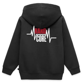 Harter Kern - Kinder Premium Organic Zip Hoodie - Schwarz - Hinten - AI Model Kid Male (0cm)
