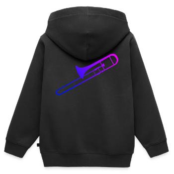 Brass Band Tromboniste Tromboniste Brass Orchestra - Sweat Premium à capuche zippé enfant bio - noir - Dos - AI Model Kid Male (0cm)