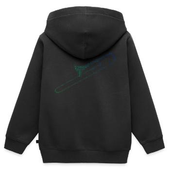 Trombonistes Trombonistes Trombone Laiton - Sweat Premium à capuche zippé enfant bio - noir - Dos - AI Model Kid Male (0cm)