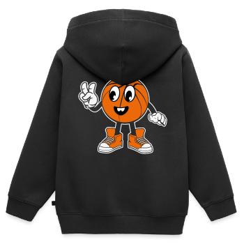Basketball Basketballer - Kinder Premium Organic Zip Hoodie - Schwarz - Hinten - AI Model Kid Male (0cm)
