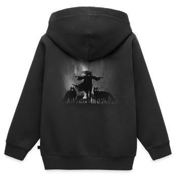 Wölfe - Kinder Premium Organic Zip Hoodie - Schwarz - Hinten - AI Model Kid Male (0cm)