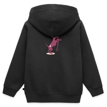 Sweet dog - Sweat Premium à capuche zippé enfant bio - noir - Dos - AI Model Kid Male (0cm)