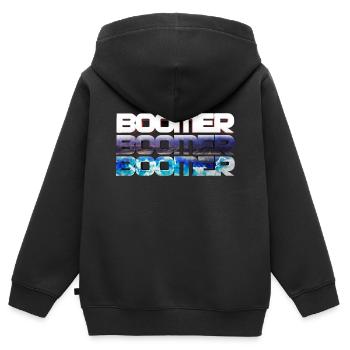 TRIPLE BOOMER - Sweat Premium à capuche zippé enfant bio - noir - Dos - AI Model Kid Male (0cm)