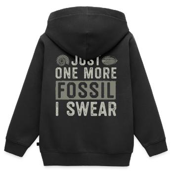 Un fossile de plus, je le jure | Collectionneurs de fossiles - Sweat Premium à capuche zippé enfant bio - noir - Dos - AI Model Kid Male (0cm)