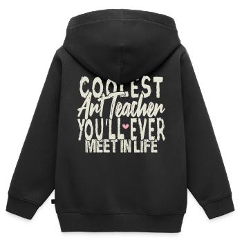 Le professeur d’art le plus cool - Sweat Premium à capuche zippé enfant bio - noir - Dos - AI Model Kid Male (0cm)