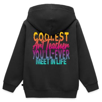 Le professeur d’art le plus cool - Sweat Premium à capuche zippé enfant bio - noir - Dos - AI Model Kid Male (0cm)