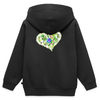 SEELE - Kinder Premium Organic Zip Hoodie - Schwarz - Hinten - AI Model Kid Male (0cm)