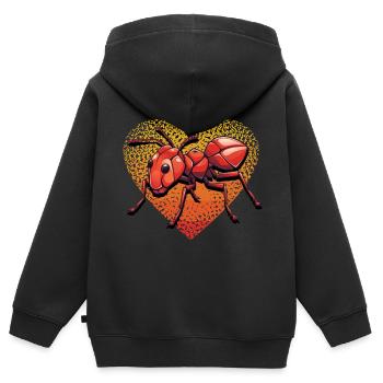 fourmi - Sweat Premium à capuche zippé enfant bio - noir - Dos - AI Model Kid Male (0cm)