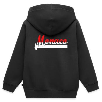 Monaco - Sweat Premium à capuche zippé enfant bio - noir - Dos - AI Model Kid Male (0cm)