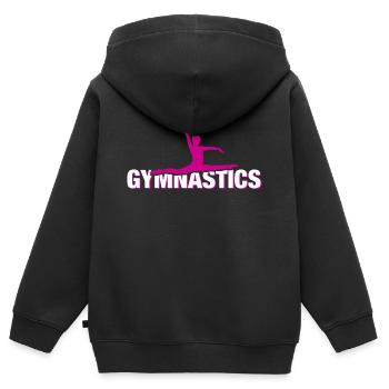 Gymnastik - Kinder Premium Organic Zip Hoodie - Schwarz - Hinten - AI Model Kid Male (0cm)