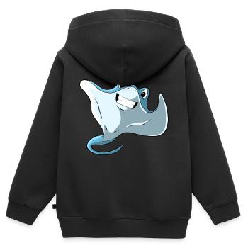 Cute Cartoon Stingray - Kids Premium Organic Zip-up Hoodie - black - Back - AI Model Kid Male (0cm)