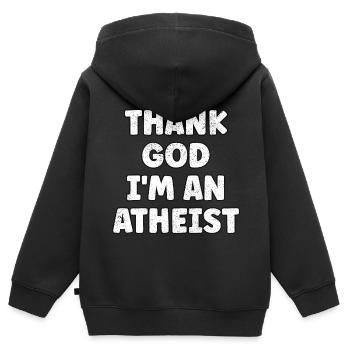Lustiger Atheist Skeptiker Anti-Religion Weihnachten - Kinder Premium Organic Zip Hoodie - Schwarz - Hinten - AI Model Kid Male (0cm)