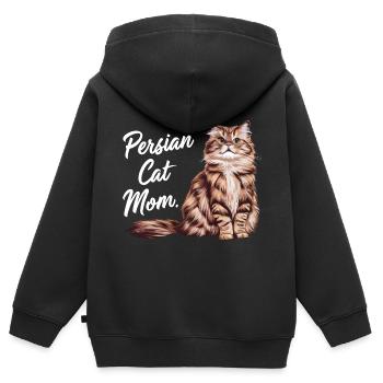 Katze Perser Geschenk - Kinder Premium Organic Zip Hoodie - Schwarz - Hinten - AI Model Kid Male (0cm)
