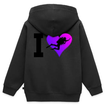Scuba Taucher Scuba Diver Scuba Tauchen - Kinder Premium Organic Zip Hoodie - Schwarz - Hinten - AI Model Kid Male (0cm)