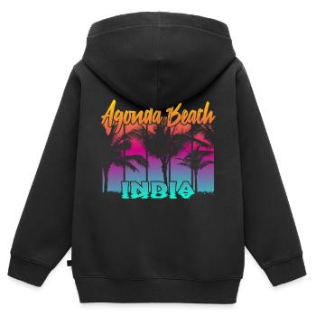 Agonda Beach India - Kinder Premium Organic Zip Hoodie - Schwarz - Hinten - AI Model Kid Male (0cm)