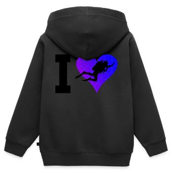 Scuba Tauchen Scuba Taucher Scuba Diver - Kinder Premium Organic Zip Hoodie - Schwarz - Hinten - AI Model Kid Male (0cm)