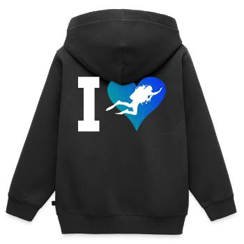Diving Scuba Diver Scuba Taucher Scuba Tauchen - Kinder Premium Organic Zip Hoodie - Schwarz - Hinten - AI Model Kid Male (0cm)