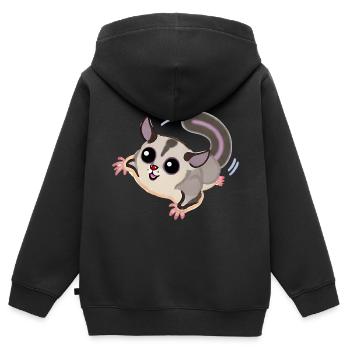 Sugar Glider - Kinder Premium Organic Zip Hoodie - Schwarz - Hinten - AI Model Kid Male (0cm)
