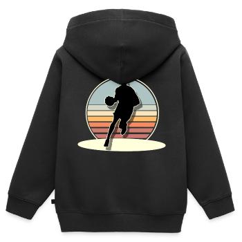 Basketball Basketballer - Kinder Premium Organic Zip Hoodie - Schwarz - Hinten - AI Model Kid Male (0cm)