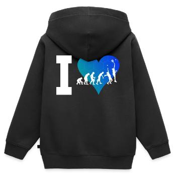 Paddle Court Paddeltennis Paddle Paddle Tennis - Sweat Premium à capuche zippé enfant bio - noir - Dos - AI Model Kid Male (0cm)