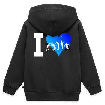 Tennisspielen Tennisspieler Damen Tennis spielen - Kinder Premium Organic Zip Hoodie - Schwarz - Hinten - AI Model Kid Male (0cm)