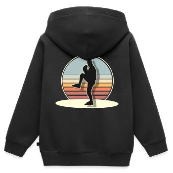 Baseball - Kinder Premium Organic Zip Hoodie - Schwarz - Hinten - AI Model Kid Male (0cm)