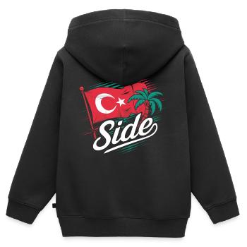 Turkey Side - Kids Premium Organic Zip-up Hoodie - black - Back - AI Model Kid Male (0cm)