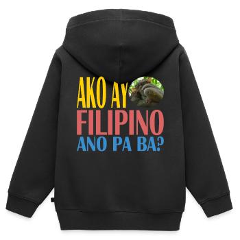 Philippinischer Tarsier - Kinder Premium Organic Zip Hoodie - Schwarz - Hinten - AI Model Kid Male (0cm)