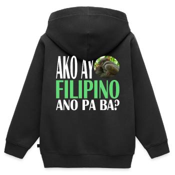 Philippinischer Tarsier - Kinder Premium Organic Zip Hoodie - Schwarz - Hinten - AI Model Kid Male (0cm)