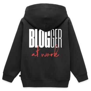 Blogger Blog at work - Kinder Premium Organic Zip Hoodie - Schwarz - Hinten - AI Model Kid Male (0cm)