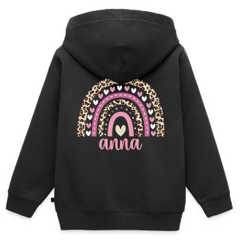 Anna Regenbogen Name Geburtstag Anna - Kinder Premium Organic Zip Hoodie - Schwarz - Hinten - AI Model Kid Male (0cm)