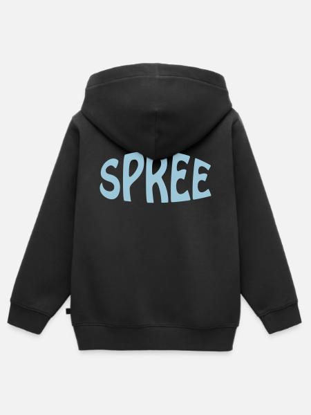 SPREE - Kinder Premium Organic Zip Hoodie - Schwarz