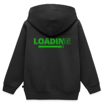 loading - Kinder Premium Organic Zip Hoodie - Schwarz - Hinten - AI Model Kid Male (0cm)