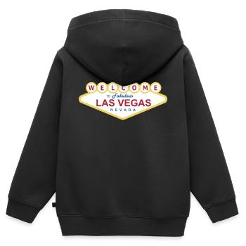 Las Vegas - Kinder Premium Organic Zip Hoodie - Schwarz - Hinten - AI Model Kid Male (0cm)