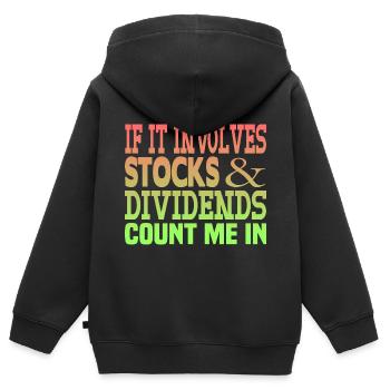 Dividende sur les actions - Sweat Premium à capuche zippé enfant bio - noir - Dos - AI Model Kid Male (0cm)