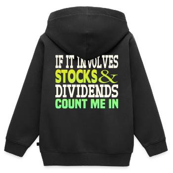 Dividende sur les actions - Sweat Premium à capuche zippé enfant bio - noir - Dos - AI Model Kid Male (0cm)